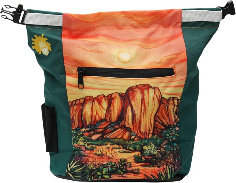 Gnarly Dood Rock Climbing Chalk Bucket | for Bouldering Gym & Outdoor Use | Durable Hook & Loop Closure, 2 Zippered Pockets, Easy-Carry Handle - Image 1